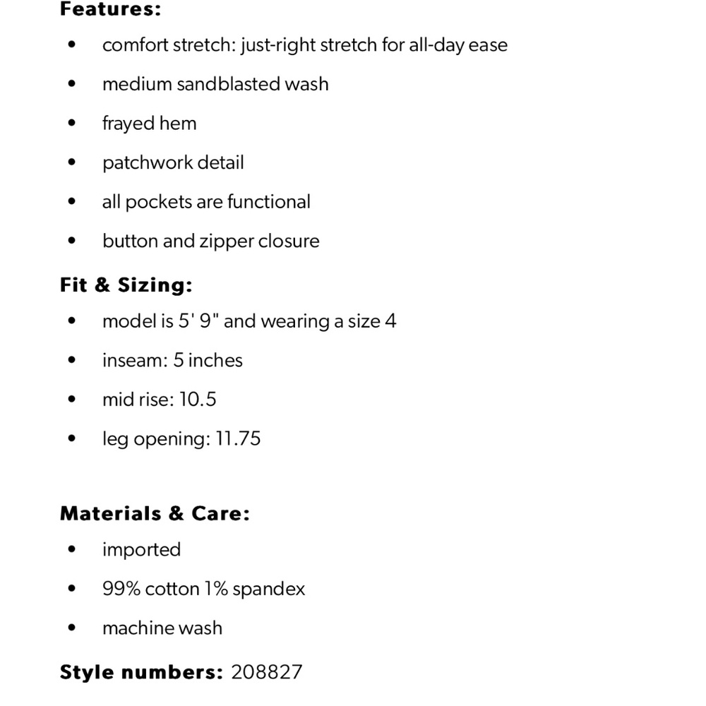 Boho Patchwork Festival Raw Hem Mid Rise Comfort Stretch Denim Shorts - Picture 6 of 6